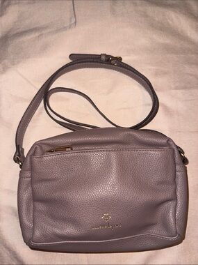 Nanette Lepore Dusty Lilac Pebbled Leather Crossbody